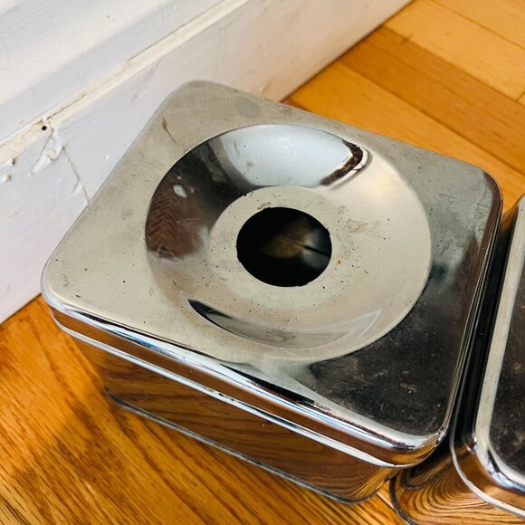 Vintage MCM Lincoln Beautyware Metal Kitchen Canister Set Four Piece - Picture 13 of 16